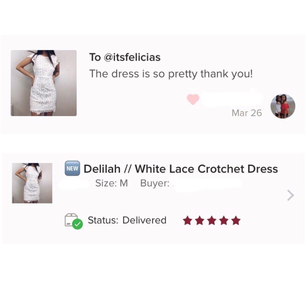 Delilah // White Lace Crotchet Dress - Picture 6 of 6